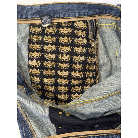 Akademiks  Dual Lion Jeans Men's 42x32 Embroidered Skater Distressed Vintage Y2K - Picture 14 of 16
